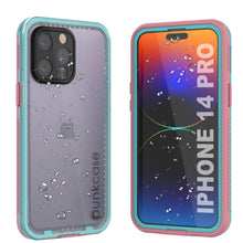 Load image into Gallery viewer, Punkcase iPhone 14 Pro Waterproof Case [Aqua Series] Armor Cover [Clear Pink] [Clear Back]
