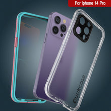 Load image into Gallery viewer, Punkcase iPhone 14 Pro Waterproof Case [Aqua Series] Armor Cover [Clear Pink] [Clear Back]
