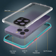 Load image into Gallery viewer, Punkcase iPhone 14 Pro Waterproof Case [Aqua Series] Armor Cover [Clear Pink] [Clear Back]
