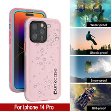 Load image into Gallery viewer, Punkcase iPhone 14 Pro Waterproof Case [Aqua Series] Armor Cover [Pink]
