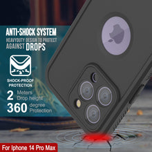 Load image into Gallery viewer, Punkcase iPhone 14 Pro Max Waterproof Case [Aqua Extreme Series] Armor Cover [Black]

