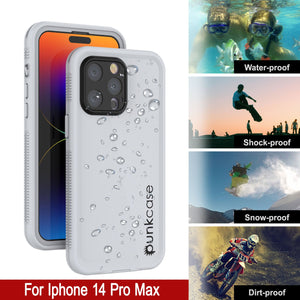 Punkcase iPhone 14 Pro Max Waterproof Case [Aqua Series] Armor Cover [White]