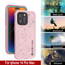 Load image into Gallery viewer, Punkcase iPhone 14 Pro Max Waterproof Case [Aqua Series] Armor Cover [Pink]
