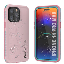 Load image into Gallery viewer, Punkcase iPhone 14 Pro Max Waterproof Case [Aqua Series] Armor Cover [Pink]
