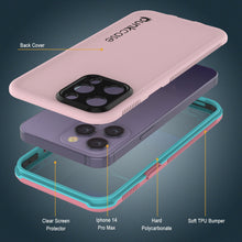 Load image into Gallery viewer, Punkcase iPhone 14 Pro Max Waterproof Case [Aqua Series] Armor Cover [Pink]
