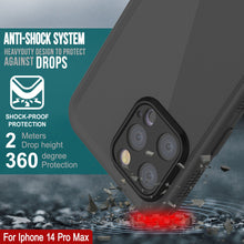 Load image into Gallery viewer, Punkcase iPhone 14 Pro Max Waterproof Case [Aqua Series] Armor Cover [Black]
