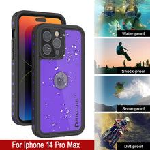 Load image into Gallery viewer, iPhone 14 Pro Max Waterproof IP68 Case, Punkcase [Purple] [StudStar Series] [Slim Fit] [Dirtproof]
