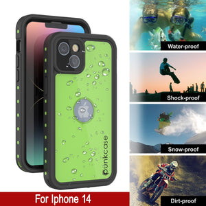 iPhone 14 Waterproof IP68 Case, Punkcase [Light green] [StudStar Series] [Slim Fit] [Dirtproof]
