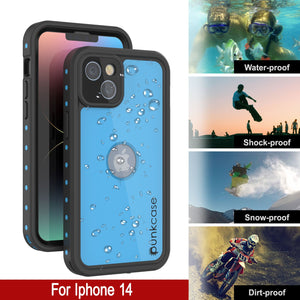 iPhone 14 Waterproof IP68 Case, Punkcase [Light blue] [StudStar Series] [Slim Fit] [Dirtproof]