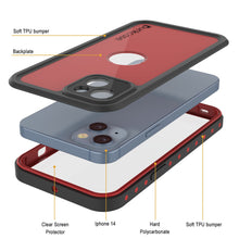 Load image into Gallery viewer, iPhone 14 Waterproof IP68 Case, Punkcase [Red] [StudStar Series] [Slim Fit]
