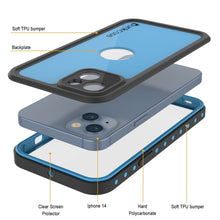 Load image into Gallery viewer, iPhone 14 Waterproof IP68 Case, Punkcase [Light blue] [StudStar Series] [Slim Fit] [Dirtproof]
