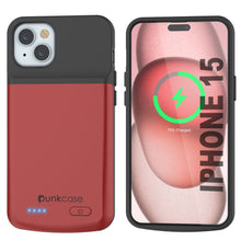 Load image into Gallery viewer, iPhone 15 Battery Case, PunkJuice 5000mAH Fast Charging Power Bank W/ Screen Protector | [Red]
