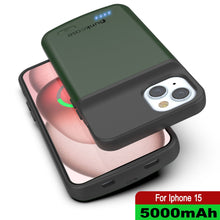 Load image into Gallery viewer, iPhone 15 Battery Case, PunkJuice 5000mAH Fast Charging Power Bank W/ Screen Protector | [Green]
