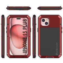 Load image into Gallery viewer, iPhone 15 Plus Metal Case, Heavy Duty Military Grade Armor Cover [shock proof] Full Body Hard [Red]
