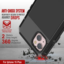 Load image into Gallery viewer, iPhone 15 Plus Metal Case, Heavy Duty Military Grade Armor Cover [shock proof] Full Body Hard [Black]
