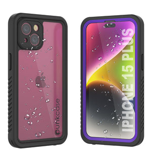iPhone 15 Plus Waterproof Case, Punkcase [Extreme Series] Armor Cover W/ Built In Screen Protector [Purple]