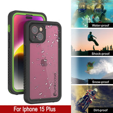Load image into Gallery viewer, iPhone 15 Plus Waterproof Case, Punkcase [Extreme Series] Armor Cover W/ Built In Screen Protector [Light Green]
