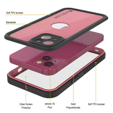 Load image into Gallery viewer, iPhone 15 Plus Waterproof IP68 Case, Punkcase [Pink] [StudStar Series] [Slim Fit] [Dirtproof]
