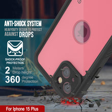 Load image into Gallery viewer, iPhone 15 Plus Waterproof IP68 Case, Punkcase [Pink] [StudStar Series] [Slim Fit] [Dirtproof]
