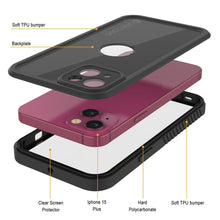 Load image into Gallery viewer, iPhone 15 Plus Waterproof IP68 Case, Punkcase [Black] [StudStar Series] [Slim Fit]
