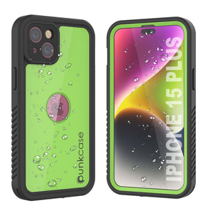 iPhone 15 Plus Waterproof IP68 Case, Punkcase [Light green] [StudStar Series] [Slim Fit] [Dirtproof]