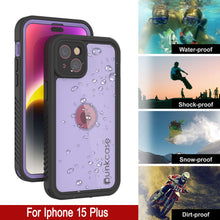 Load image into Gallery viewer, iPhone 15 Plus Waterproof IP68 Case, Punkcase [Lilac] [StudStar Series] [Slim Fit] [Dirtproof]
