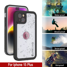 Load image into Gallery viewer, iPhone 15 Plus Waterproof IP68 Case, Punkcase [White] [StudStar Series] [Slim Fit] [Dirtproof]
