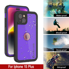 Load image into Gallery viewer, iPhone 15 Plus Waterproof IP68 Case, Punkcase [Purple] [StudStar Series] [Slim Fit] [Dirtproof]
