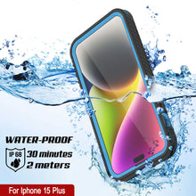 Load image into Gallery viewer, iPhone 15 Plus Waterproof IP68 Case, Punkcase [Light blue] [StudStar Series] [Slim Fit] [Dirtproof]
