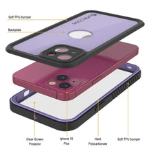 Load image into Gallery viewer, iPhone 15 Plus Waterproof IP68 Case, Punkcase [Lilac] [StudStar Series] [Slim Fit] [Dirtproof]
