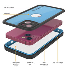 Load image into Gallery viewer, iPhone 15 Plus Waterproof IP68 Case, Punkcase [Light blue] [StudStar Series] [Slim Fit] [Dirtproof]
