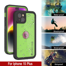 Load image into Gallery viewer, iPhone 15 Plus Waterproof IP68 Case, Punkcase [Light green] [StudStar Series] [Slim Fit] [Dirtproof]
