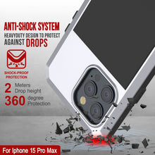 Load image into Gallery viewer, iPhone 15 Pro Max Metal Case, Heavy Duty Military Grade Armor Cover [shock proof] Full Body Hard [White]
