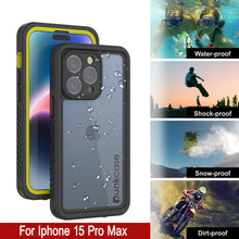Load image into Gallery viewer, iPhone 15 Pro Max Waterproof Case, Punkcase [Extreme Series] Armor Cover W/ Built In Screen Protector [Yellow]
