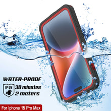Load image into Gallery viewer, iPhone 15 Pro Max Waterproof Case, Punkcase [Extreme Series] Armor Cover W/ Built In Screen Protector [Red]
