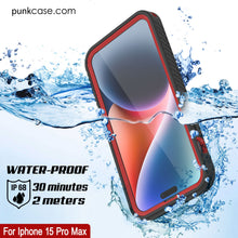 Load image into Gallery viewer, iPhone 15 Pro Max Waterproof IP68 Case, Punkcase [Red] [StudStar Series] [Slim Fit]
