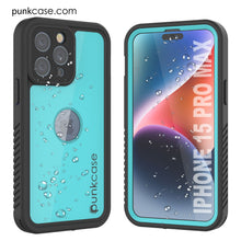 Load image into Gallery viewer, iPhone 15 Pro Max Waterproof IP68 Case, Punkcase [Teal] [StudStar Series] [Slim Fit]
