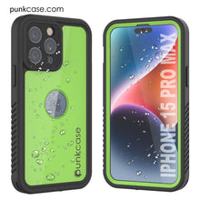Load image into Gallery viewer, iPhone 15 Pro Max Waterproof IP68 Case, Punkcase [Light green] [StudStar Series] [Slim Fit] [Dirtproof]
