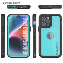 Load image into Gallery viewer, iPhone 15 Pro Max Waterproof IP68 Case, Punkcase [Teal] [StudStar Series] [Slim Fit]
