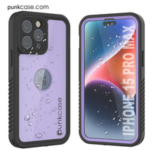 Load image into Gallery viewer, iPhone 15 Pro Max Waterproof IP68 Case, Punkcase [Lilac] [StudStar Series] [Slim Fit] [Dirtproof]
