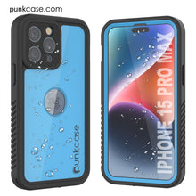 Load image into Gallery viewer, iPhone 15 Pro Max Waterproof IP68 Case, Punkcase [Light blue] [StudStar Series] [Slim Fit] [Dirtproof]
