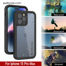 Load image into Gallery viewer, iPhone 15 Pro Max Waterproof IP68 Case, Punkcase [Clear] [StudStar Series] [Slim Fit] [Dirtproof]

