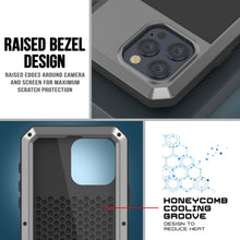 Load image into Gallery viewer, iPhone 15 Pro Metal Case, Heavy Duty Military Grade Armor Cover [shock proof] Full Body Hard [Silver]
