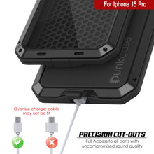 Load image into Gallery viewer, iPhone 15 Pro Metal Case, Heavy Duty Military Grade Armor Cover [shock proof] Full Body Hard [Black]
