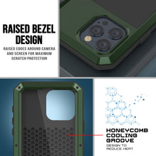 Load image into Gallery viewer, iPhone 15 Pro Metal Case, Heavy Duty Military Grade Armor Cover [shock proof] Full Body Hard [Dark Green]
