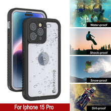 Load image into Gallery viewer, iPhone 15 Pro Waterproof IP68 Case, Punkcase [White] [StudStar Series] [Slim Fit] [Dirtproof]
