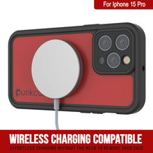 Load image into Gallery viewer, iPhone 15 Pro Waterproof IP68 Case, Punkcase [Red] [StudStar Series] [Slim Fit]
