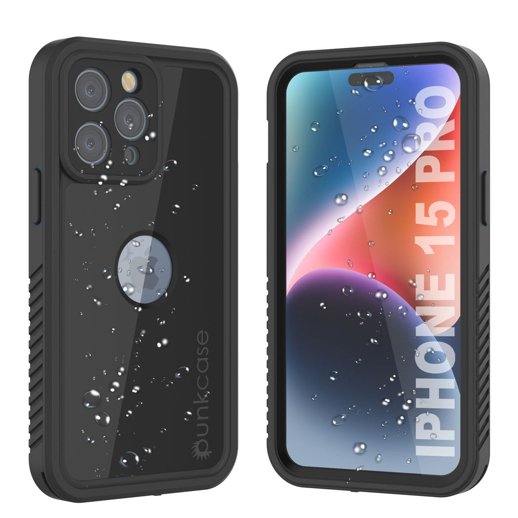 iPhone 15 Pro Waterproof IP68 Case, Punkcase [Black] [StudStar Series] [Slim Fit]