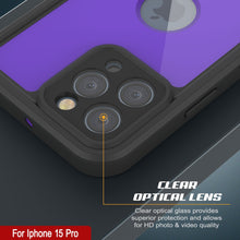 Load image into Gallery viewer, iPhone 15 Pro Waterproof IP68 Case, Punkcase [Purple] [StudStar Series] [Slim Fit] [Dirtproof]
