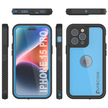 Load image into Gallery viewer, iPhone 15 Pro Waterproof IP68 Case, Punkcase [Light blue] [StudStar Series] [Slim Fit] [Dirtproof]
